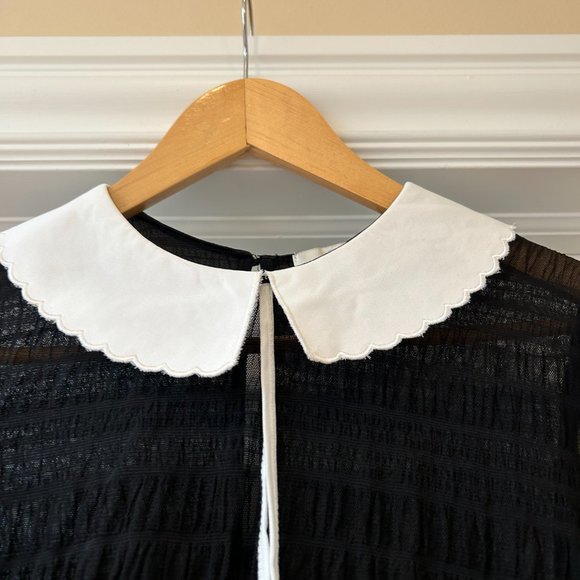 Black sheer short sleeved top - Picture 2 of 6